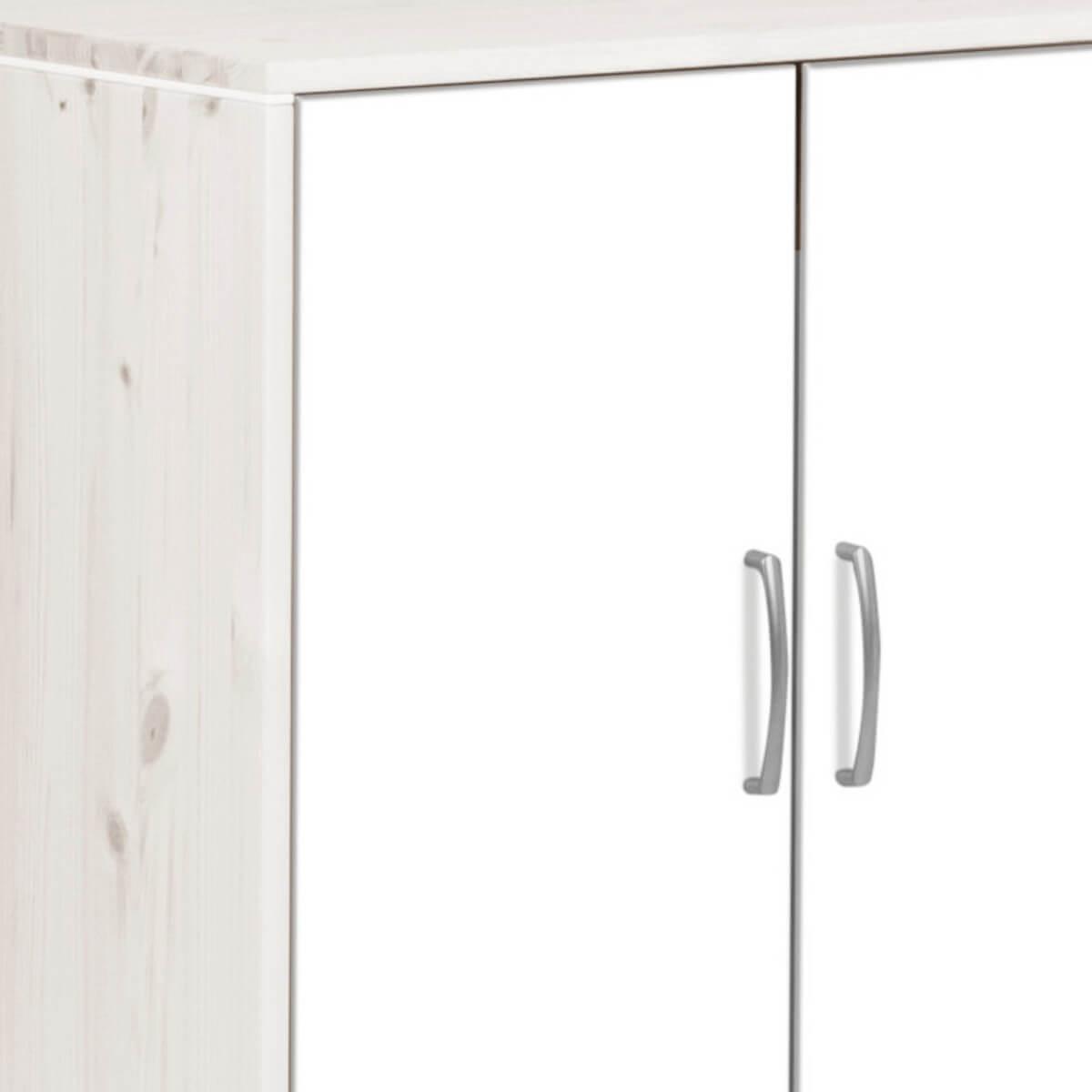 Armoire enfant 2 portes NEW Classic FLEXA blanchi - blanc - blanc