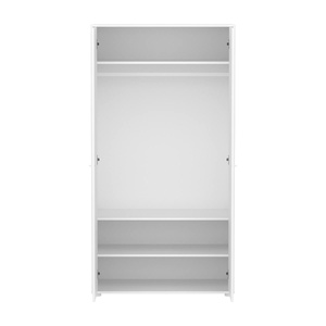 Armoire enfant 2 portes rainures avec pied SAGA FLEXA blanc oak