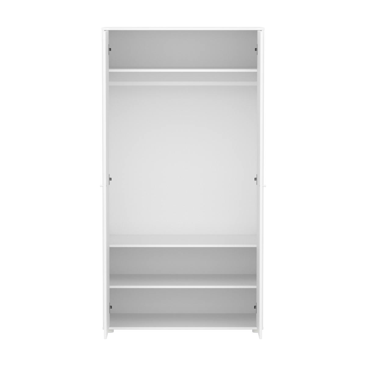 Armoire enfant 2 portes rainures avec pied SAGA FLEXA blanc