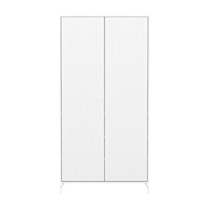 Armoire enfant 2 portes rainures avec pied SAGA FLEXA blanc