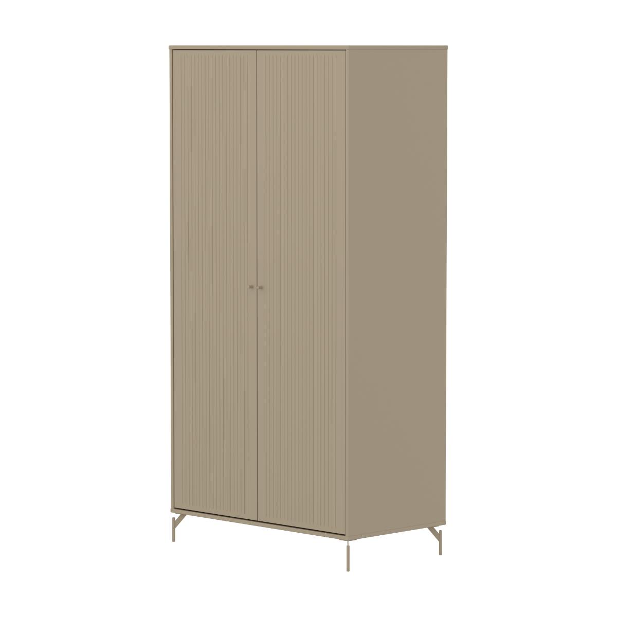 Armoire enfant 2 portes rainures avec pied SAGA FLEXA oat