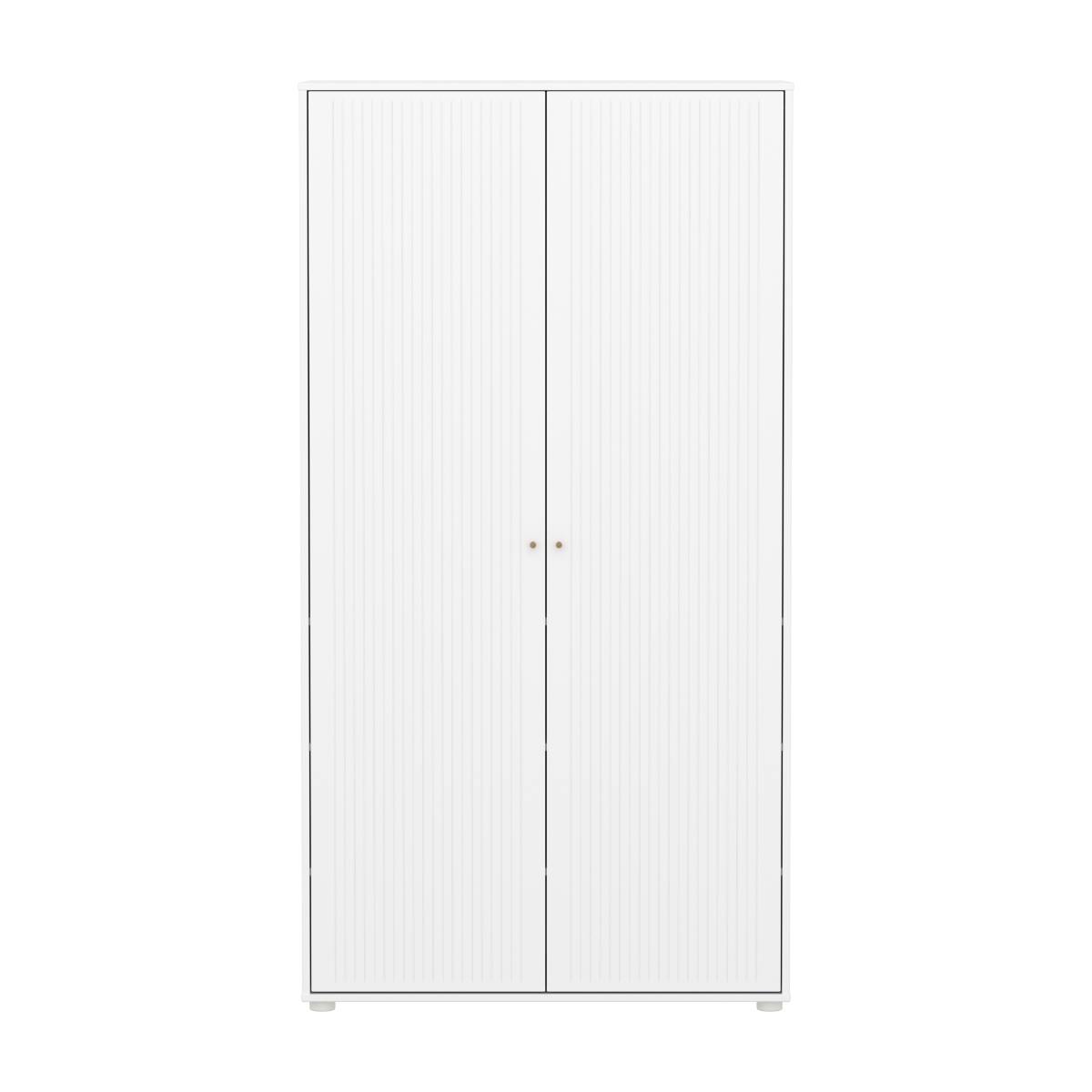 Armoire enfant 2 portes rainures SAGA FLEXA blanc oak