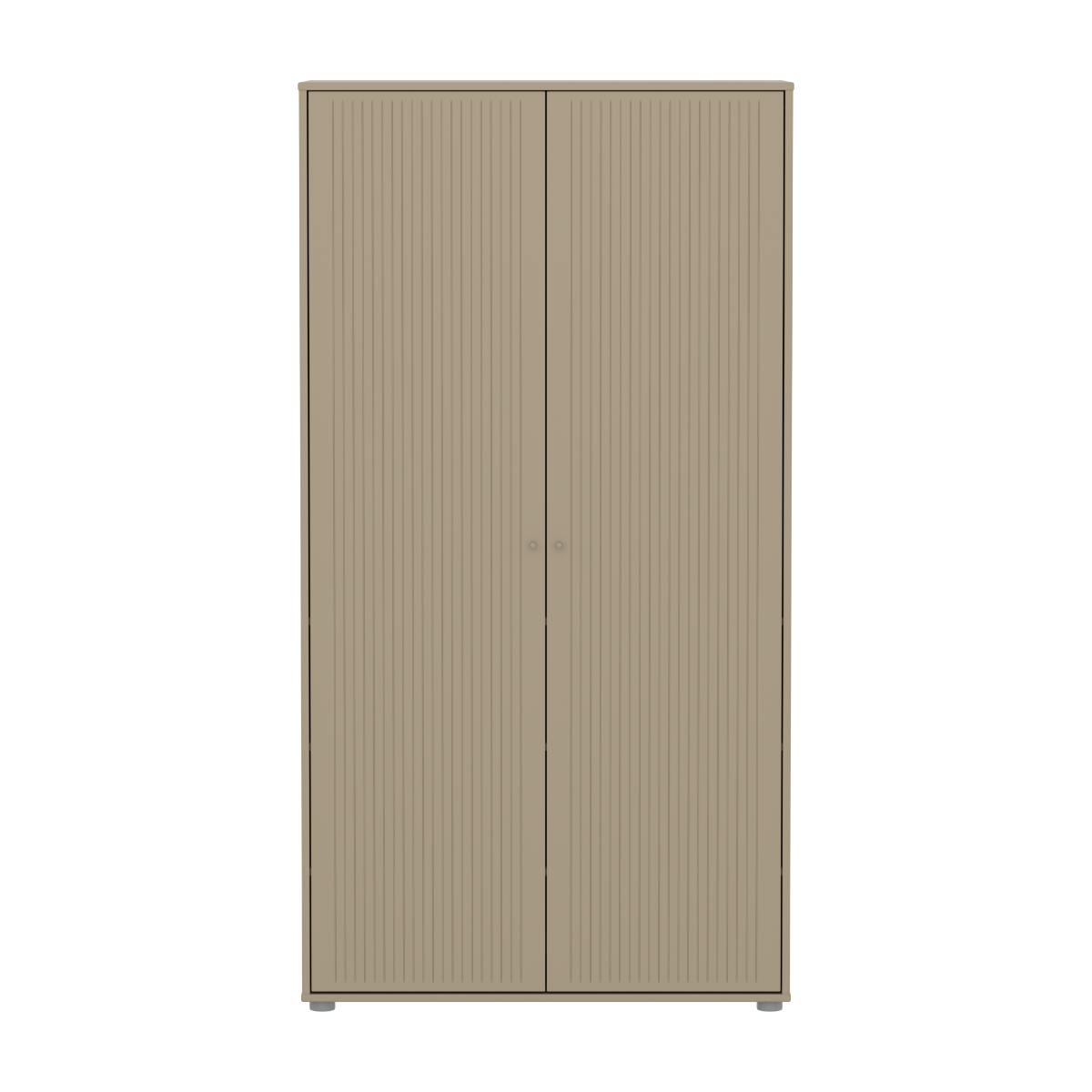 Armoire enfant 2 portes rainures SAGA FLEXA oat light grey