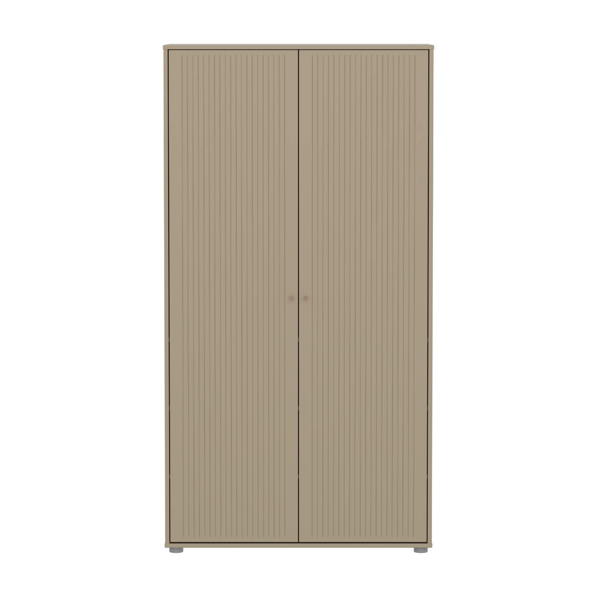 Armoire enfant 2 portes rainures SAGA FLEXA oat oak light grey