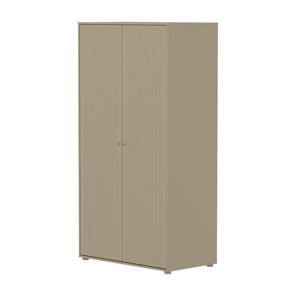 Armoire enfant 2 portes rainures SAGA FLEXA oat oak light grey