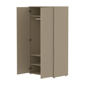 Armoire enfant 2 portes rainures SAGA FLEXA oat oak light grey