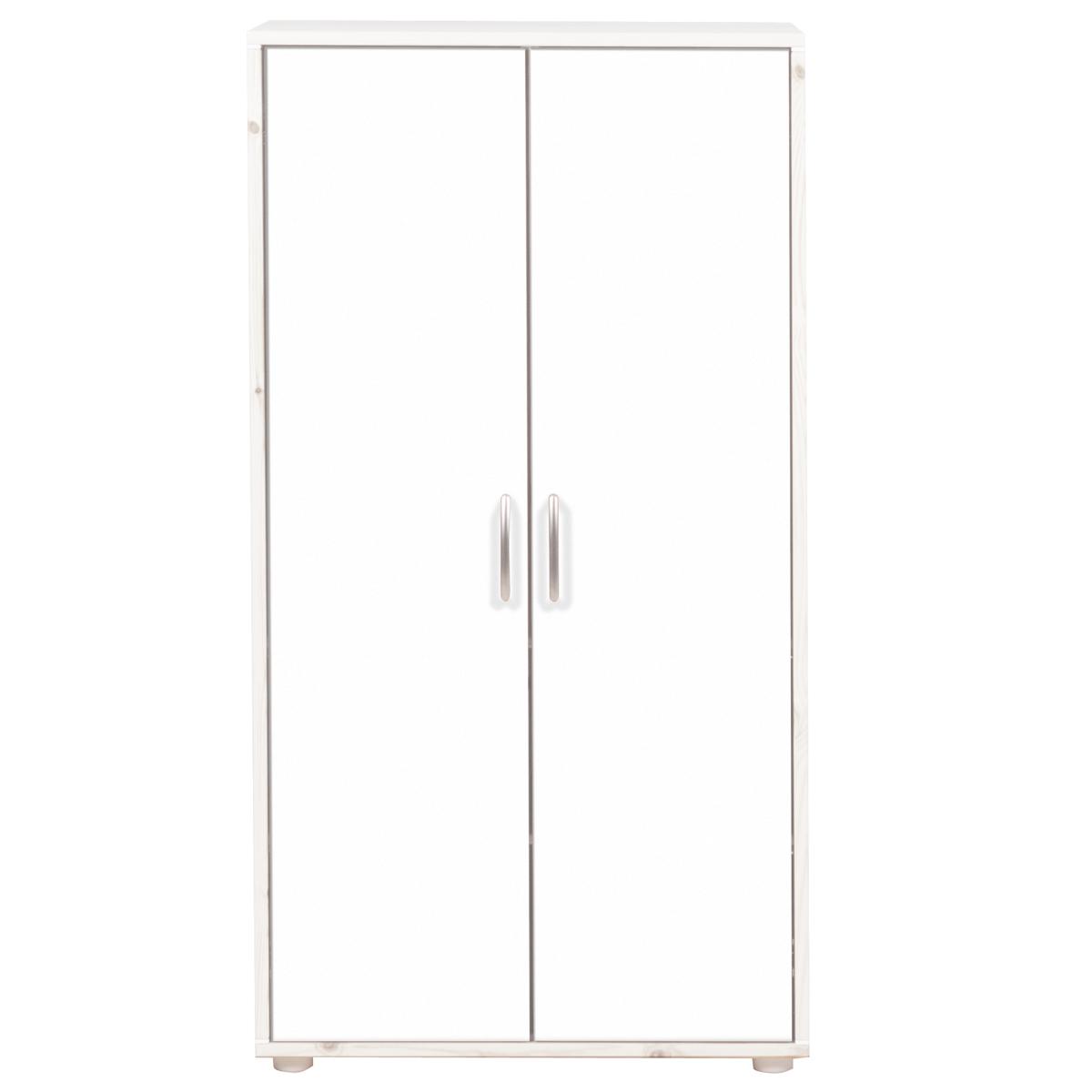 Armoire enfant basse 2 portes NEW Classic FLEXA blanchi - blanc - blanc