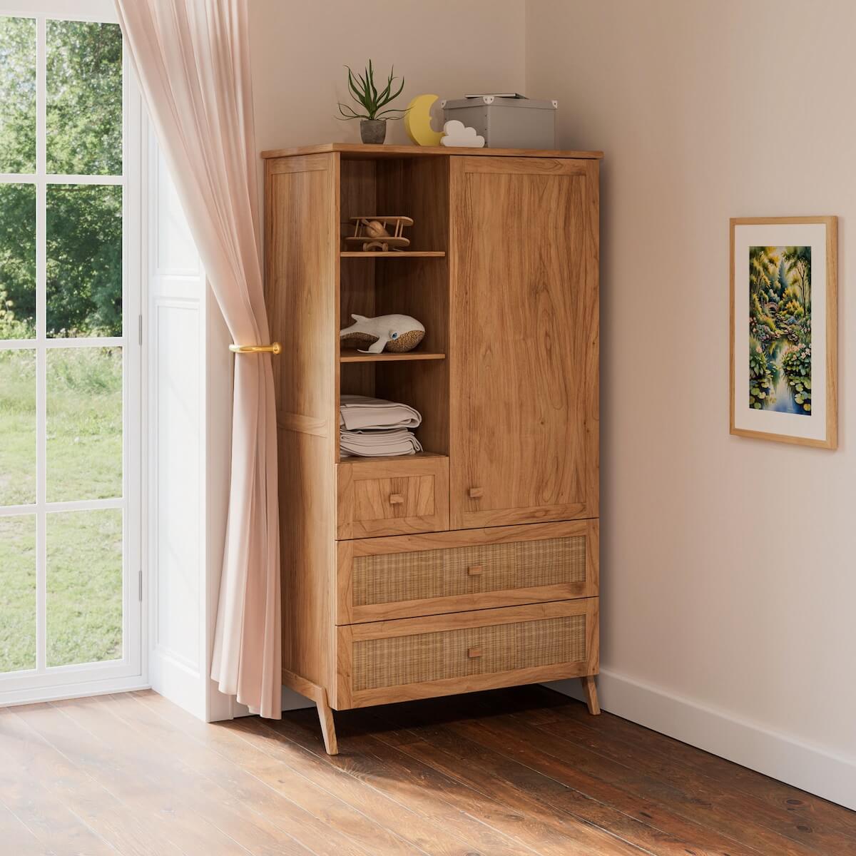 Armoire MARELIA BOIS Théo Bebe naturel