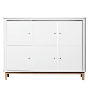  Armoire multi-rangement 3 portes WOOD Oliver Furniture blanc-chêne