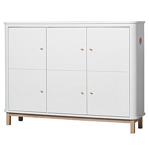  Armoire multi-rangement 3 portes WOOD Oliver Furniture blanc-chêne