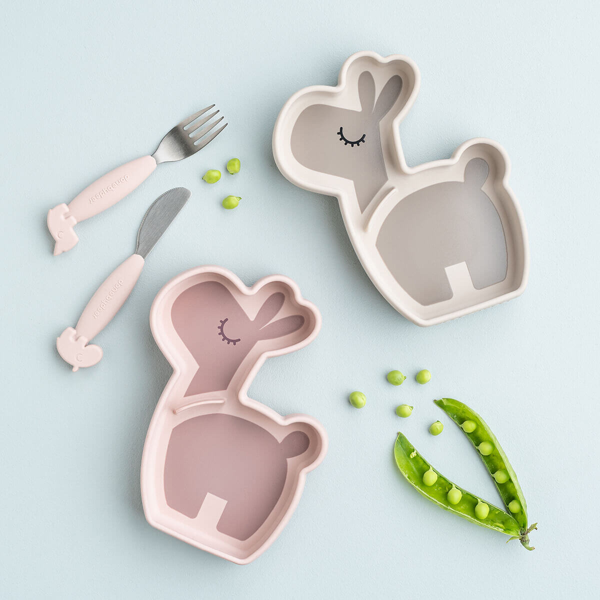 Assiette repas silicone STICK&STAY Done by Deer LALEE Powder
