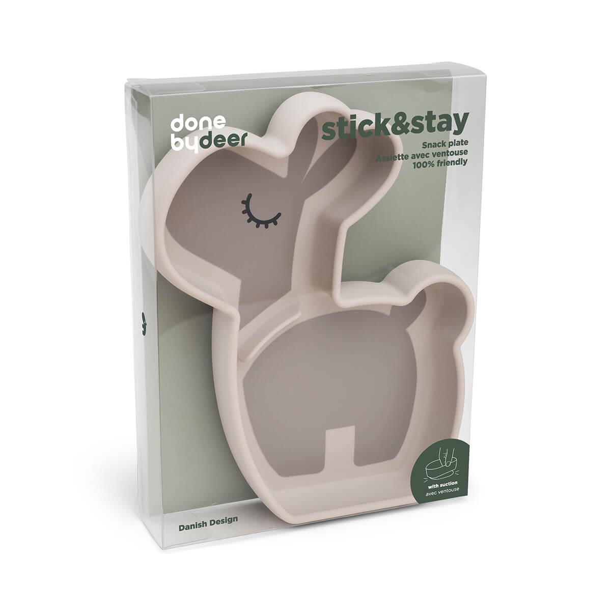 Assiette repas silicone STICK&STAY Done by Deer LALEE Sand