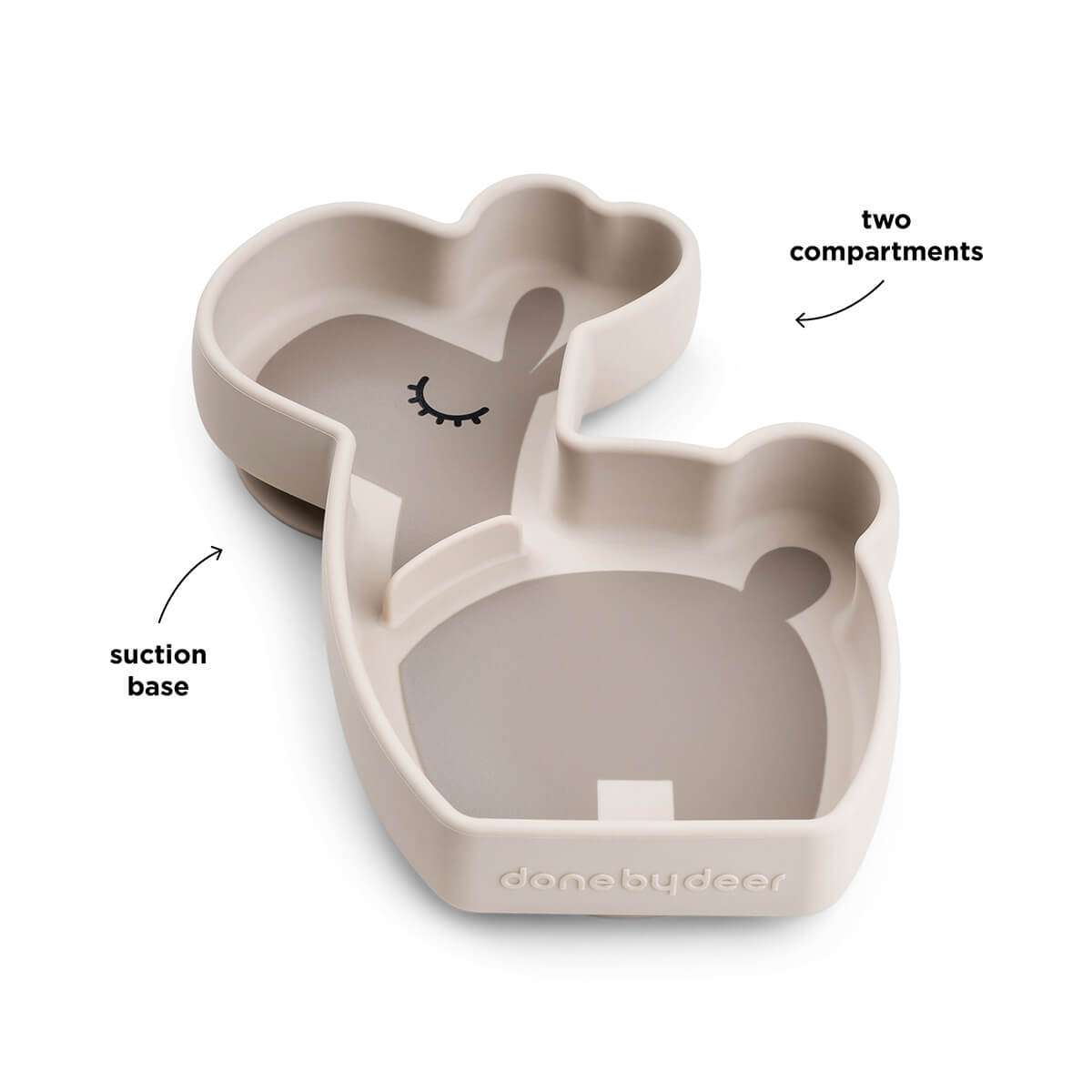 Assiette repas silicone STICK&STAY Done by Deer LALEE Sand