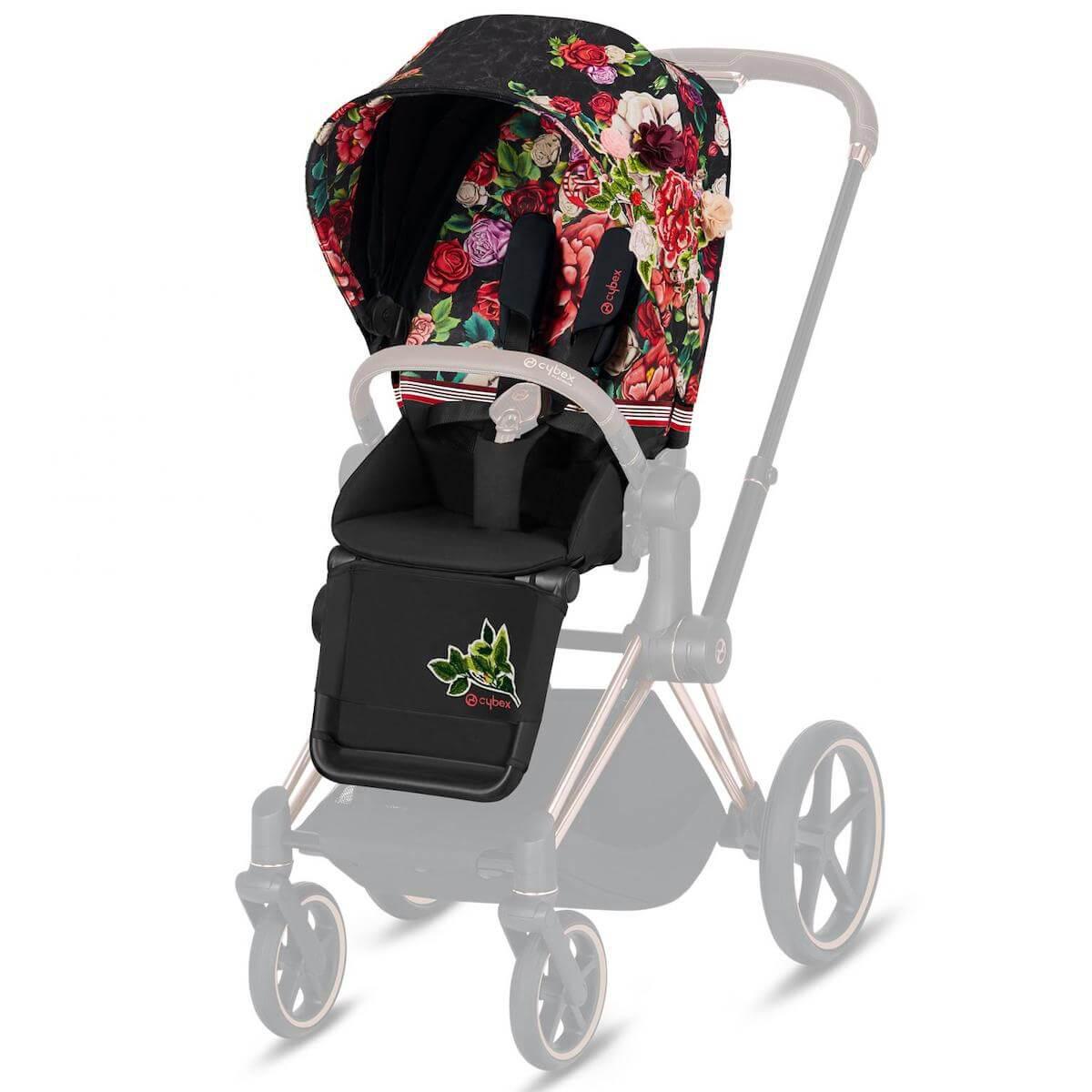 Assise-habillage poussette PRIAM Cybex Spring Blossom Dark-black