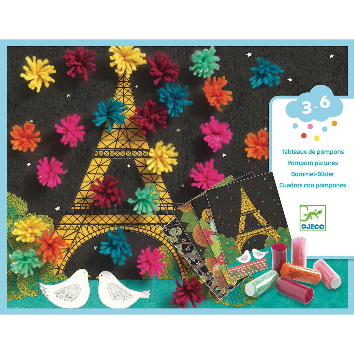 Atelier collage Explosion de pompons LES PETITS Djeco