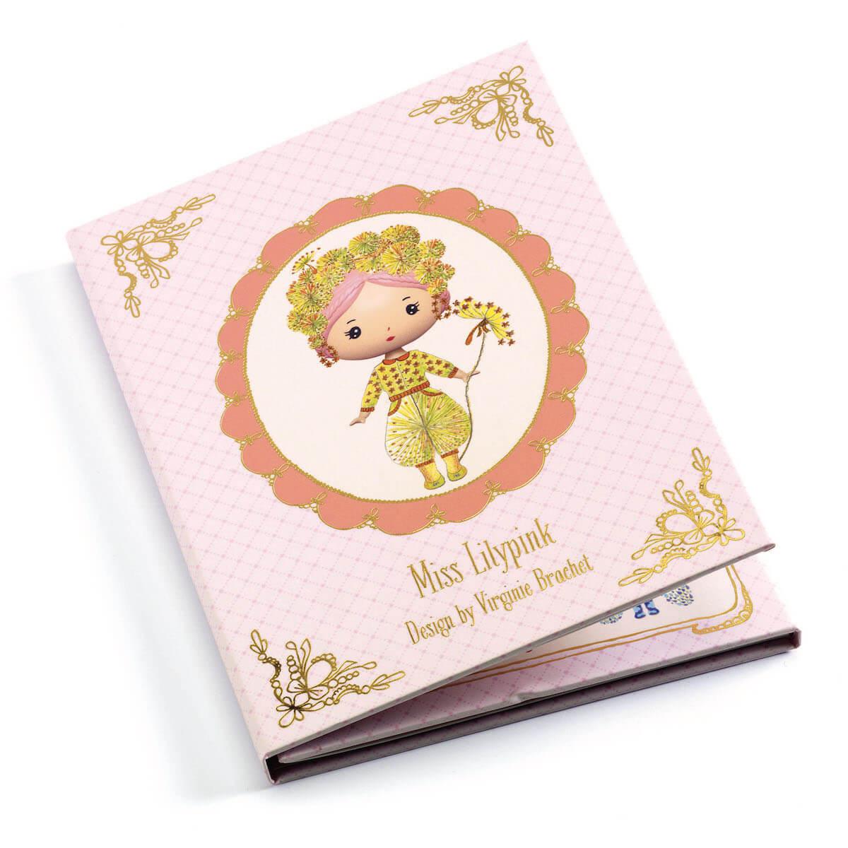 Atelier collage Miss Lilypink-Stickers removable MONDE IMAGINAIRE Djeco