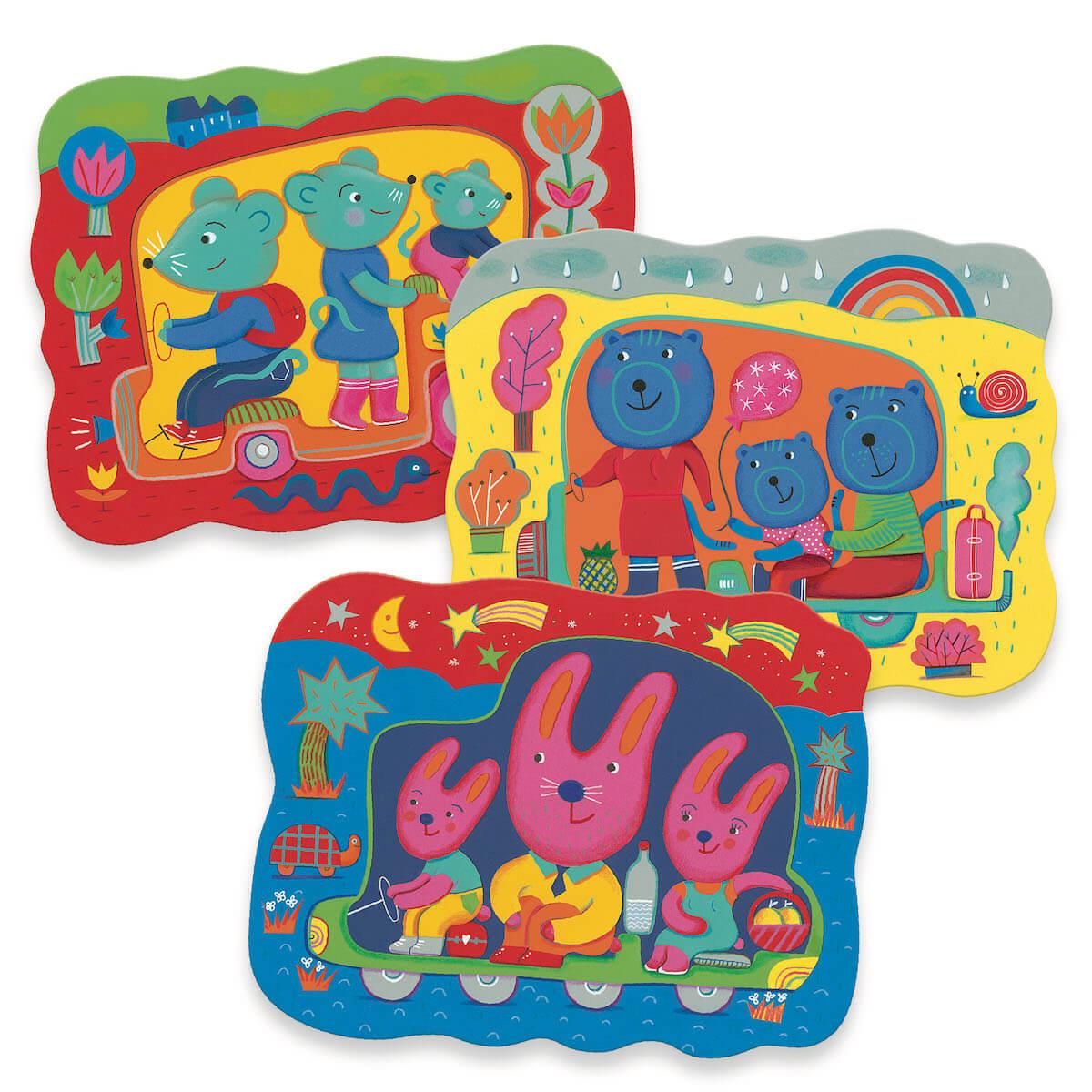 Atelier coloriage Caché en route LES PETITS CADEAUX Djeco