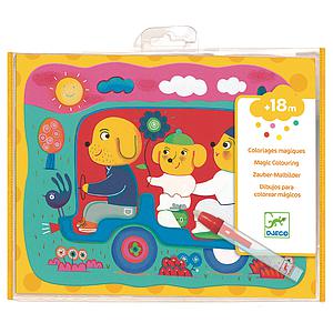 Atelier coloriage Caché en route LES PETITS CADEAUX Djeco