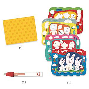 Atelier coloriage Caché en route LES PETITS CADEAUX Djeco
