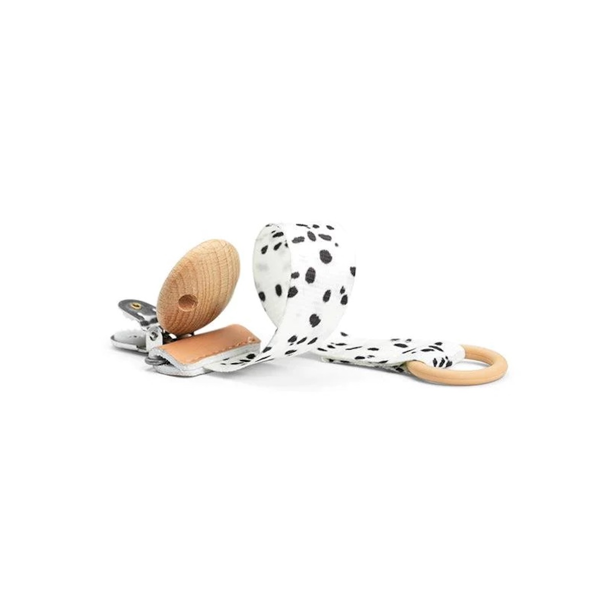Attache tétine Elodie Bois Dalmatian Dots