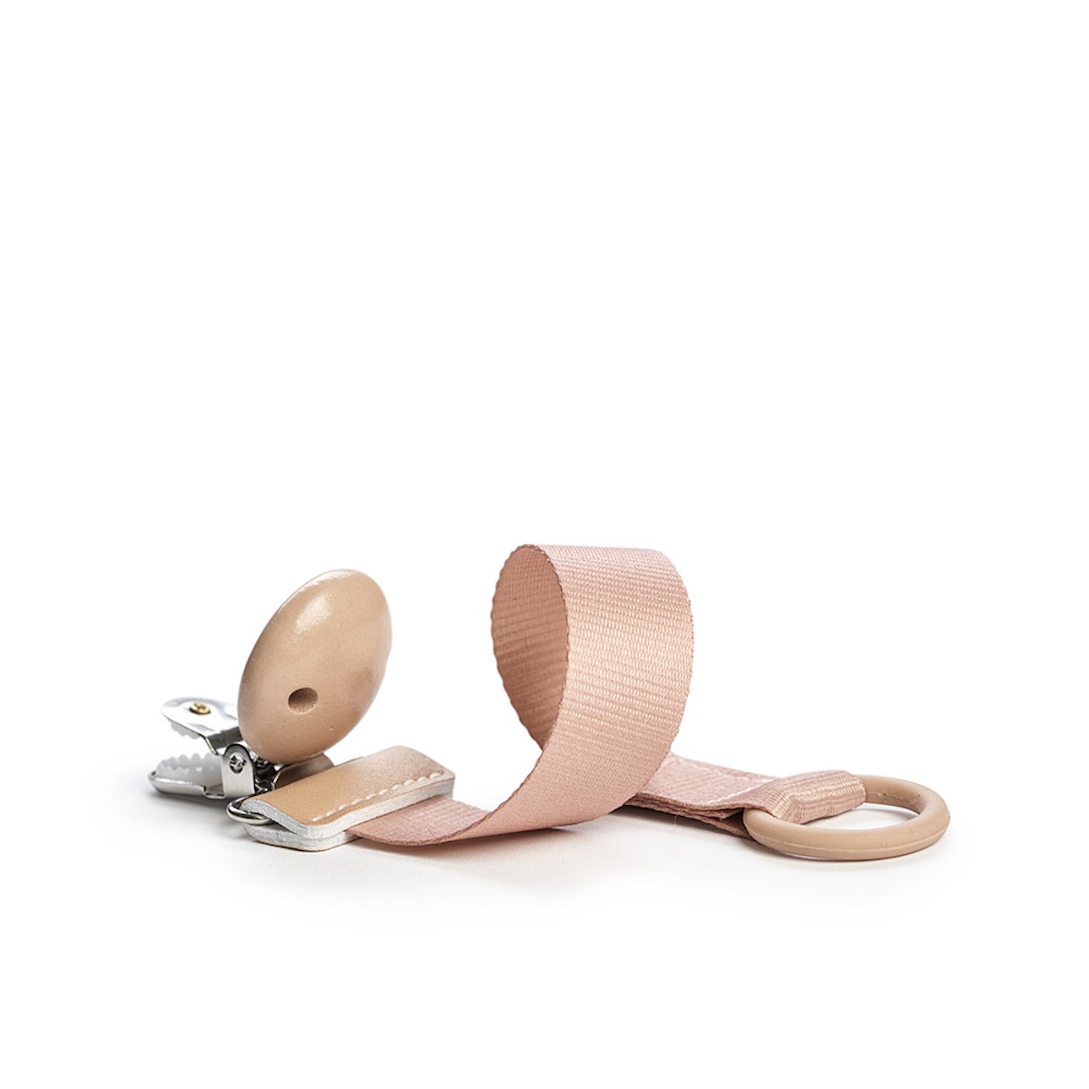 Attache tétine Elodie Bois Shell Blushing Pink
