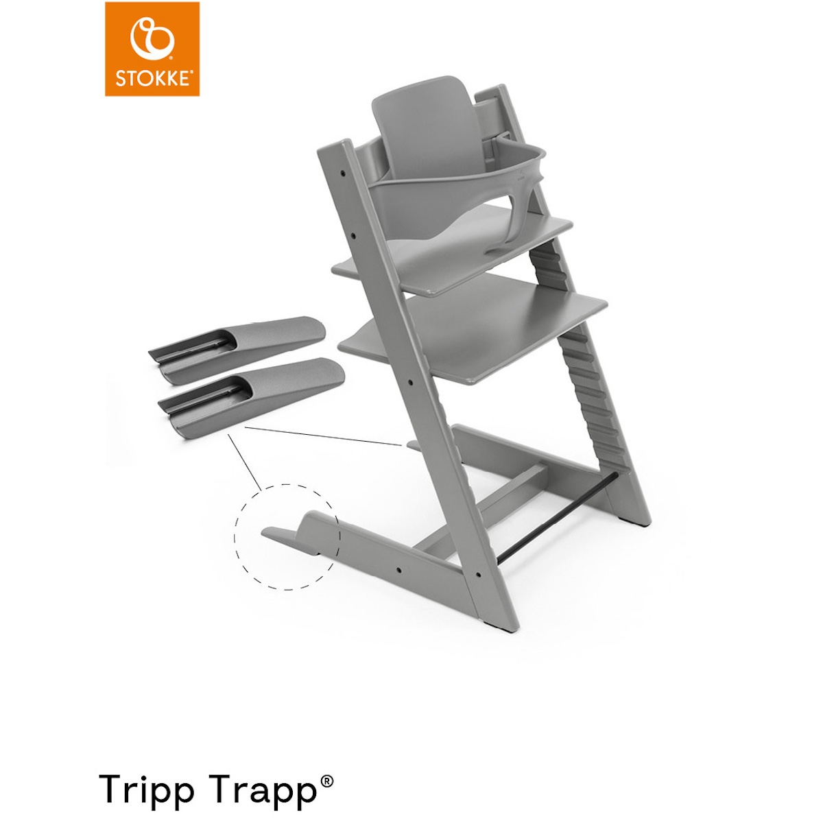 Baby set chaise haute TRIPP TRAPP Stokke storm grey