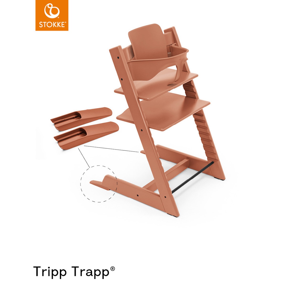 Baby set chaise haute TRIPP TRAPP Stokke terracota