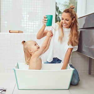Baignoire-support nouveau-né FLEXI BATH Stokke blanc-aqua
