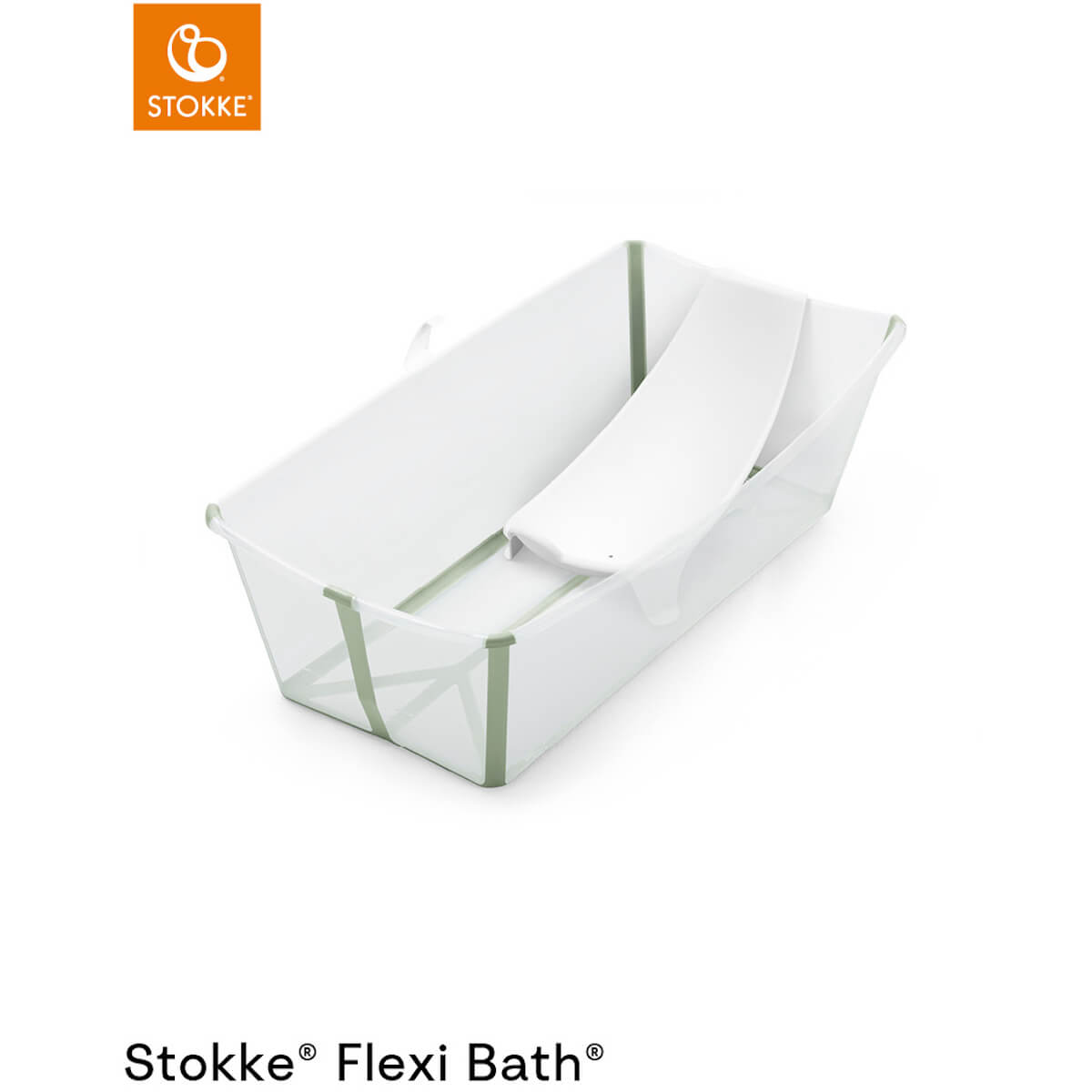 Baignoire XL-support nouveau-né FLEXI BATH Stokke transparent-green