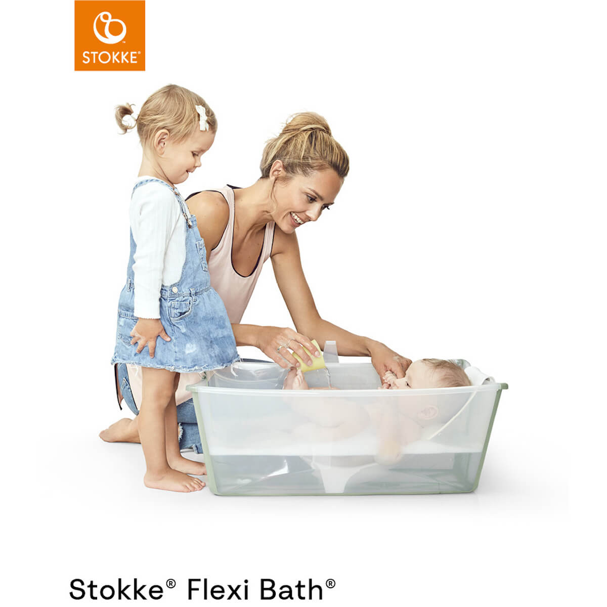 Baignoire XL-support nouveau-né FLEXI BATH Stokke transparent-green