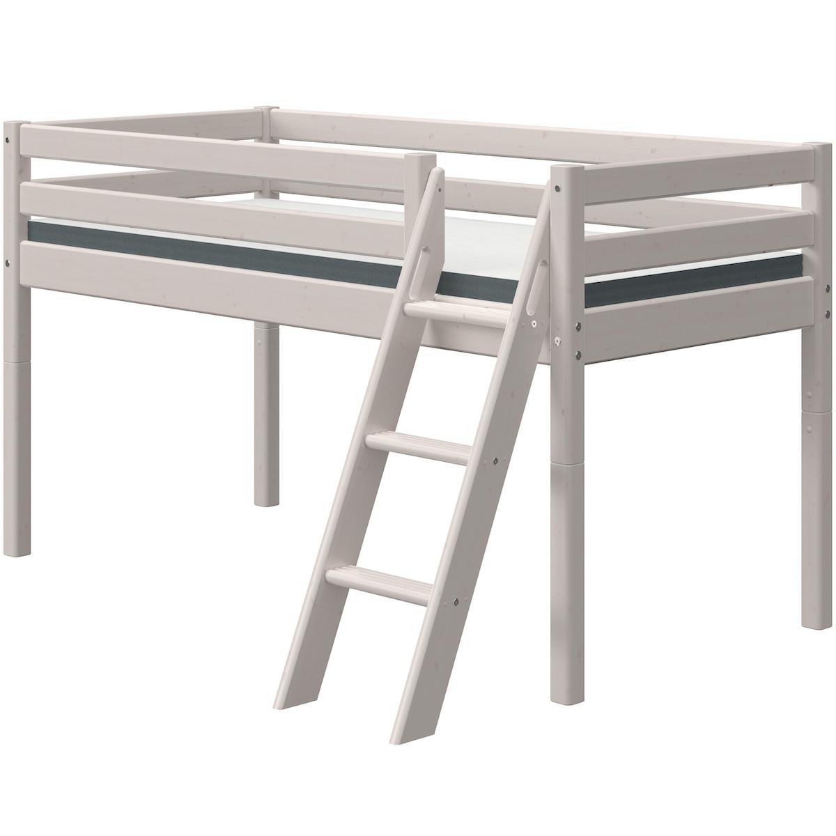 Barrière de sécurité 3-4 lit 200cm échelle ou toboggan CLASSIC Flexa grey washed 