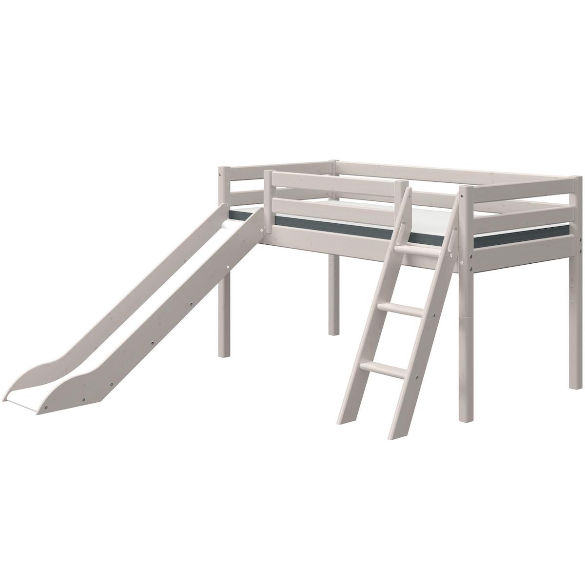 Barrière de sécurité 3-4 lit 200cm échelle ou toboggan CLASSIC Flexa grey washed 