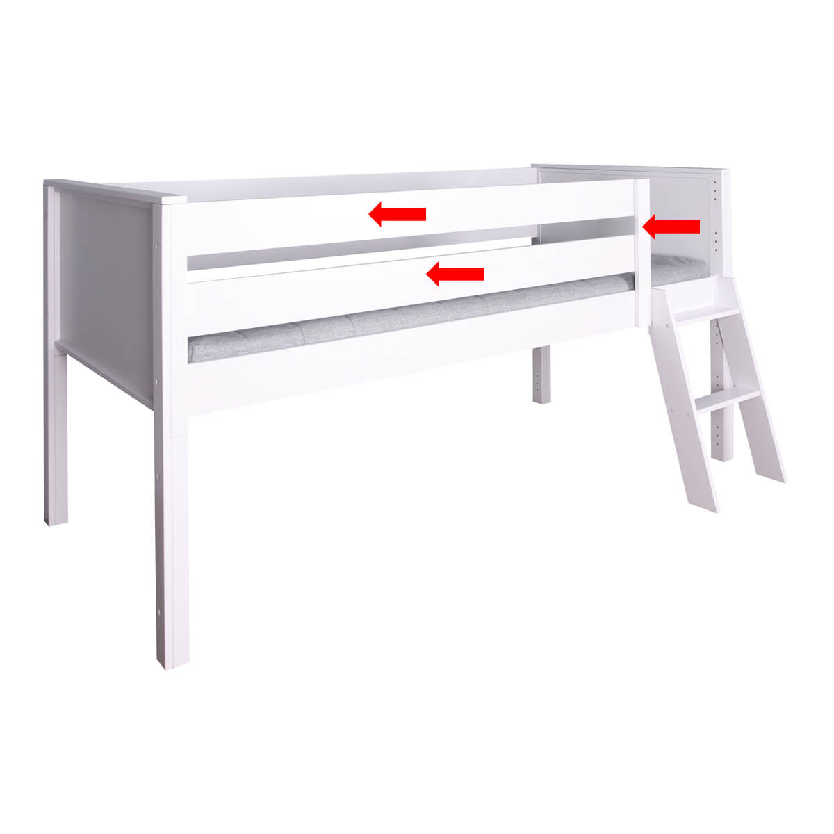 Barrière sécurité 3/4 haute KASVA hêtre laqué blanc