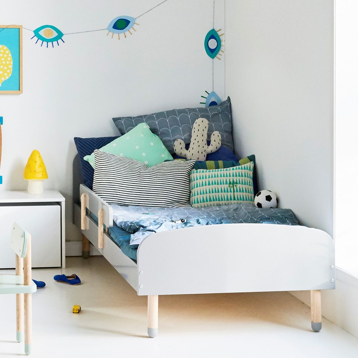 Barrière sécurité lit enfant 1/2 DOTS Flexa gris urban