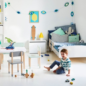 Barrière sécurité lit enfant 1/2 DOTS Flexa gris urban