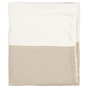 Bassinet blanket cotton fleece FARO Koeka sage
