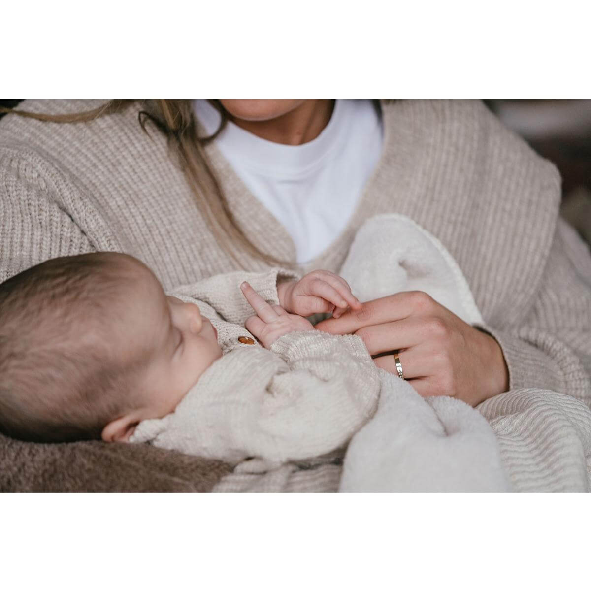 Bassinet blanket teddy Malada Koeka warm white