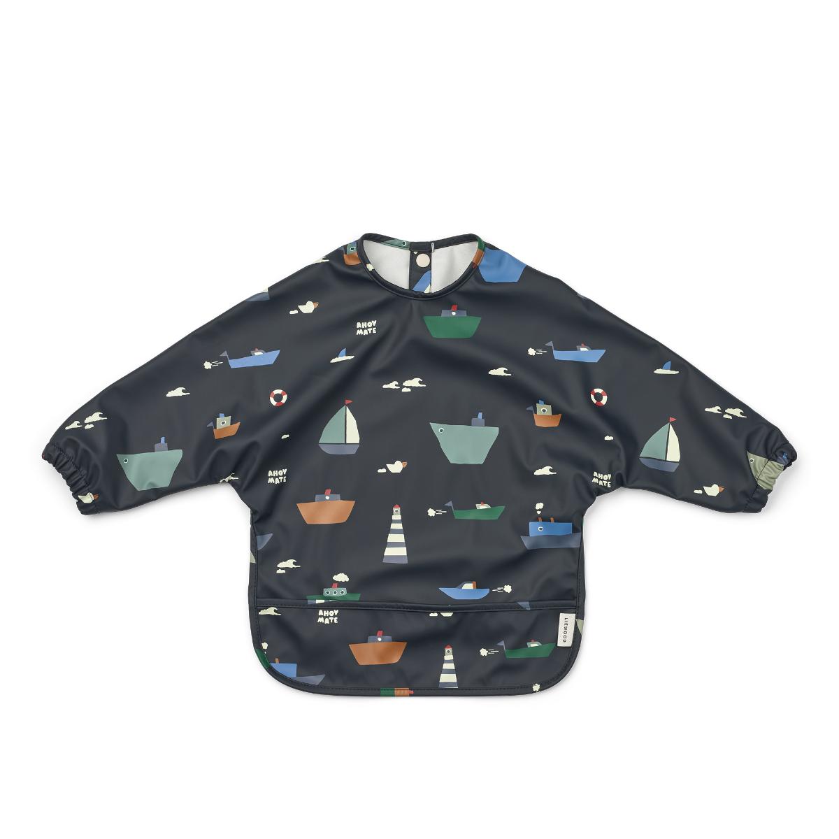 Bavoir à manches longues MERLE Liewood Sailing Classic navy