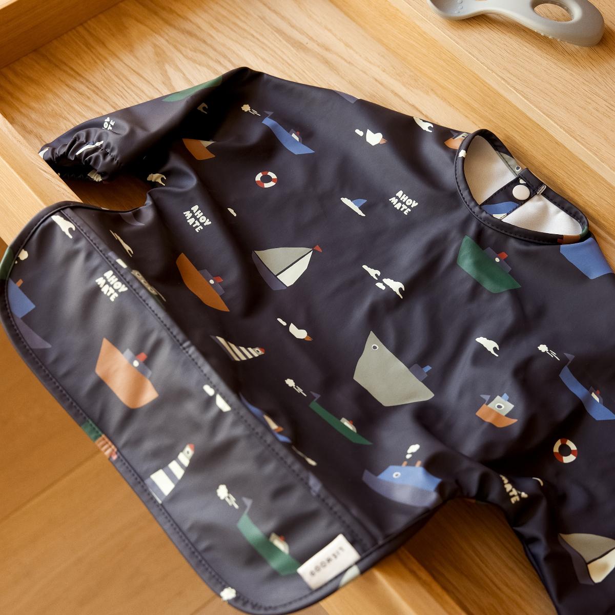 Bavoir à manches longues MERLE Liewood Sailing Classic navy