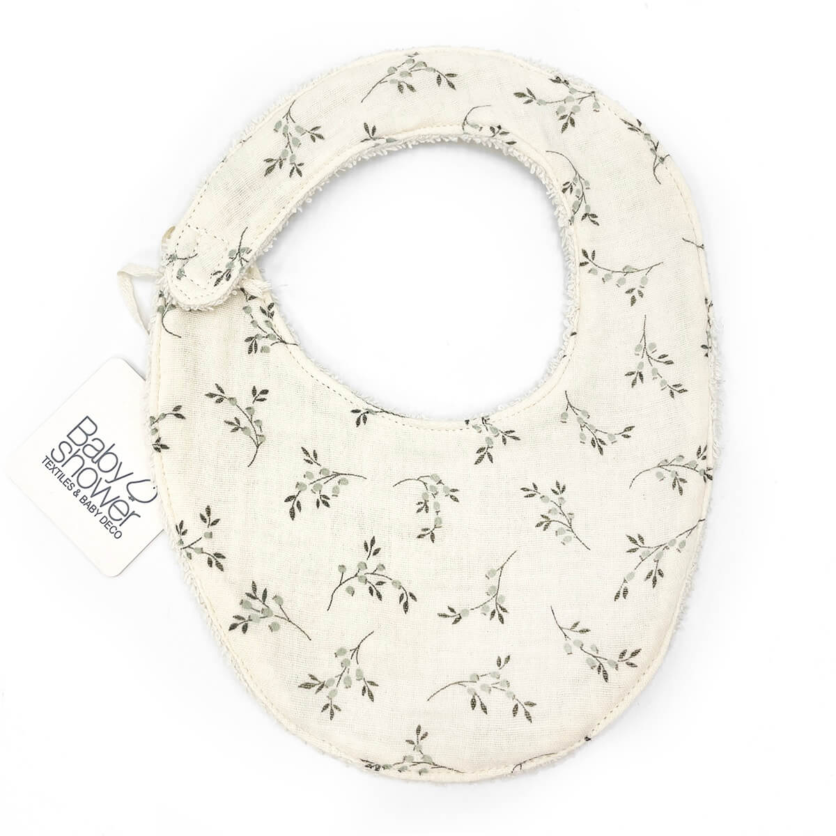 Bavoir Babyshower olive bloom