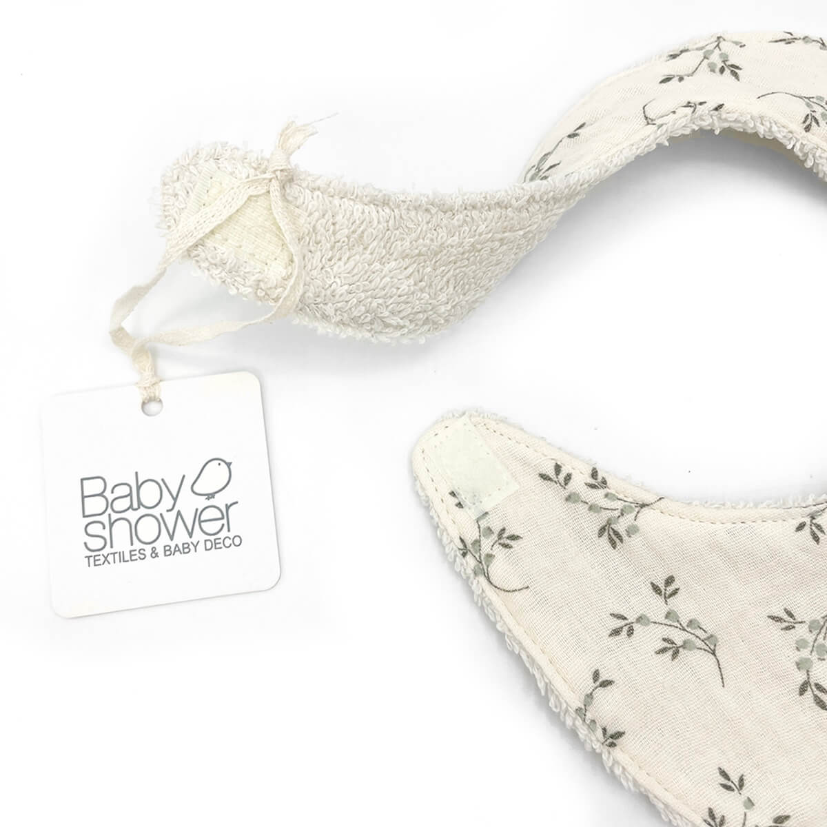 Bavoir Babyshower olive bloom