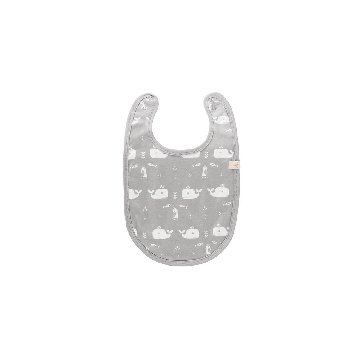 Bavoir bébé BALEINE Fresk gris