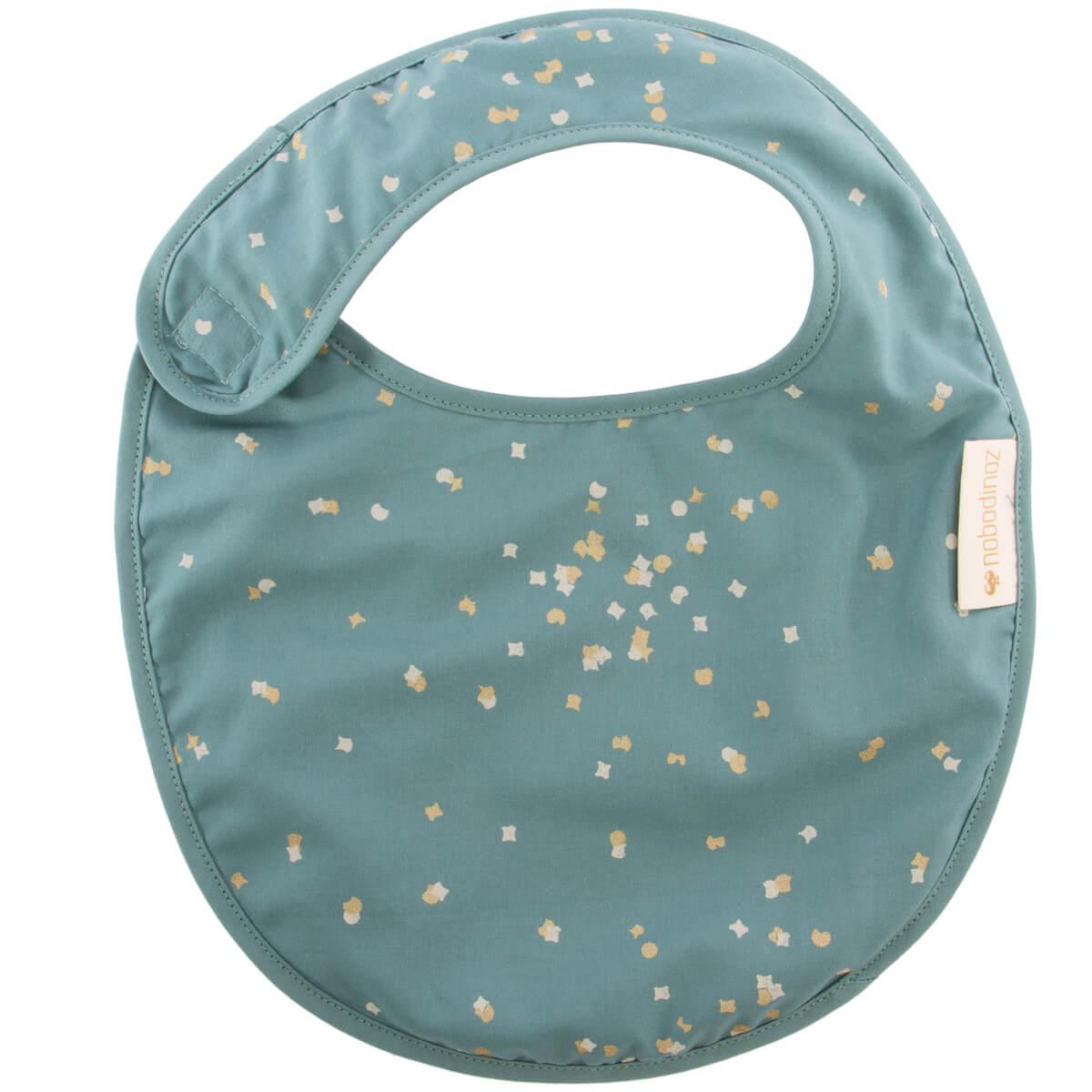 Bavoir CANDY ELEMENTS Nobodinoz gold confetti-magic green