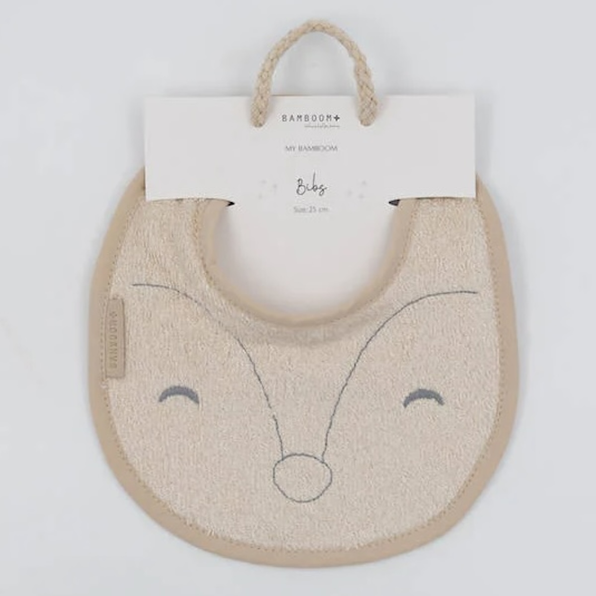 Bavoir Fox 25cm Bamboom almond
