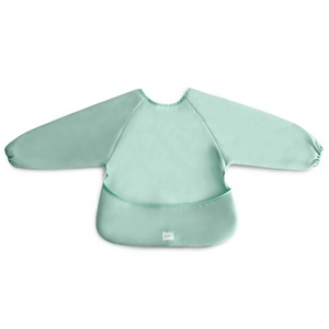 Bavoir longues manches Mushie roman green