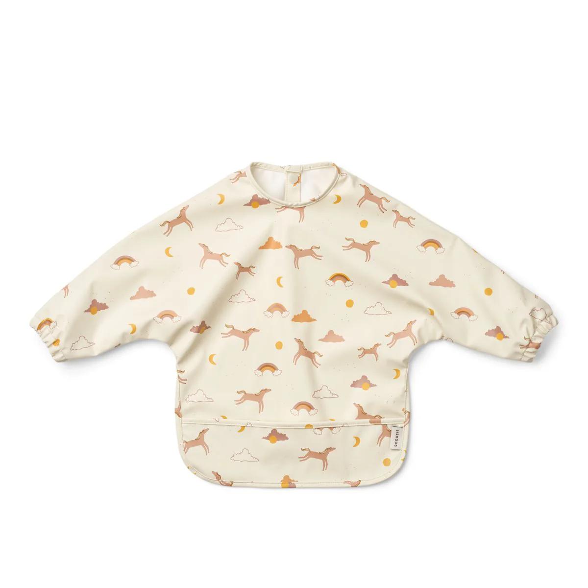 Bavoir manches longues MERLE Liewood Dream ecru