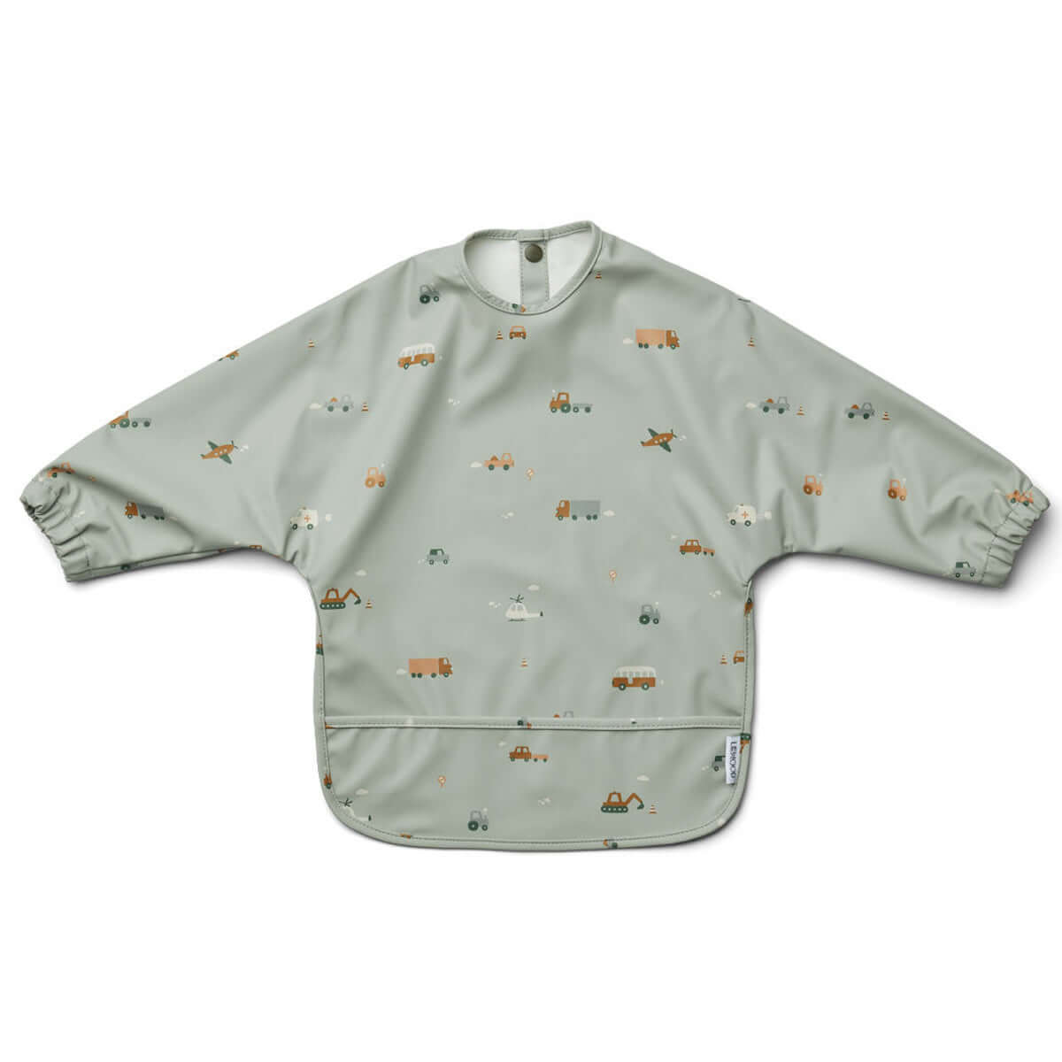 Bavoir manches longues MERLE Liewood Vehicles-dove blue mix NOOS