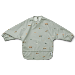 Bavoir manches longues MERLE Liewood Vehicles-dove blue mix NOOS