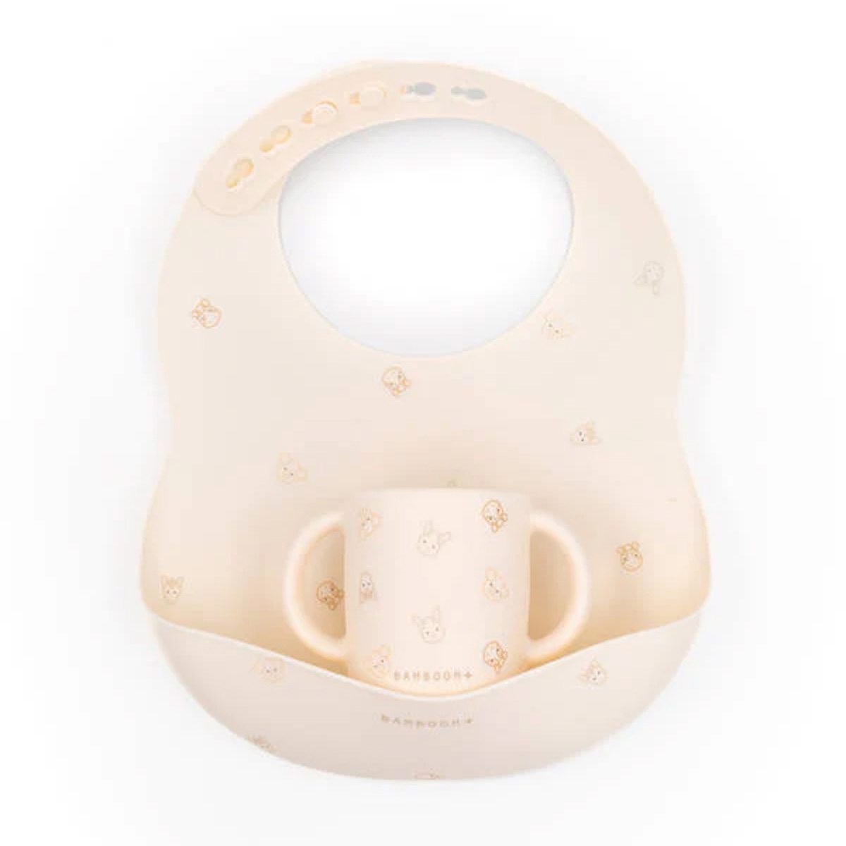 Bavoir silicone et tasse Animal Friends Bamboom