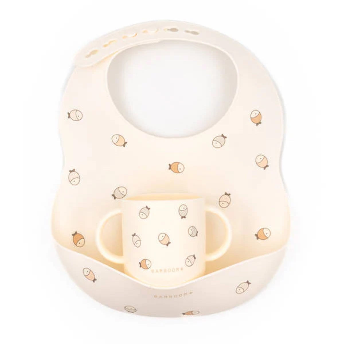Bavoir silicone et tasse Fishes Bamboom